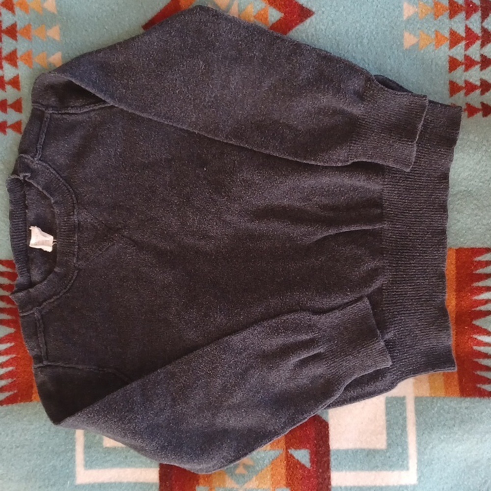 Crewcuts Charcoal Cotton + Wool Crewneck Sweater, Kids Size 4/5